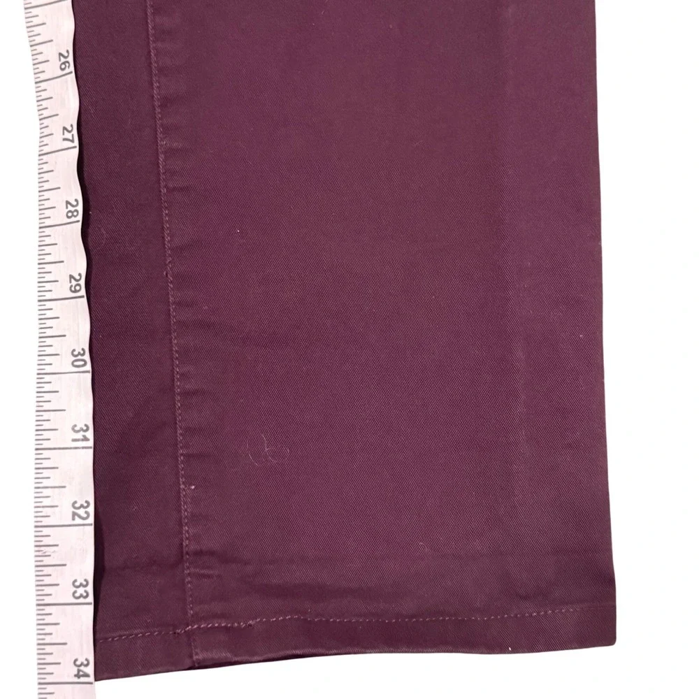 BONOBOS‎ Slim Fit Burgundy Chino Pants Mens Size 33x34 Flat Front Stretch